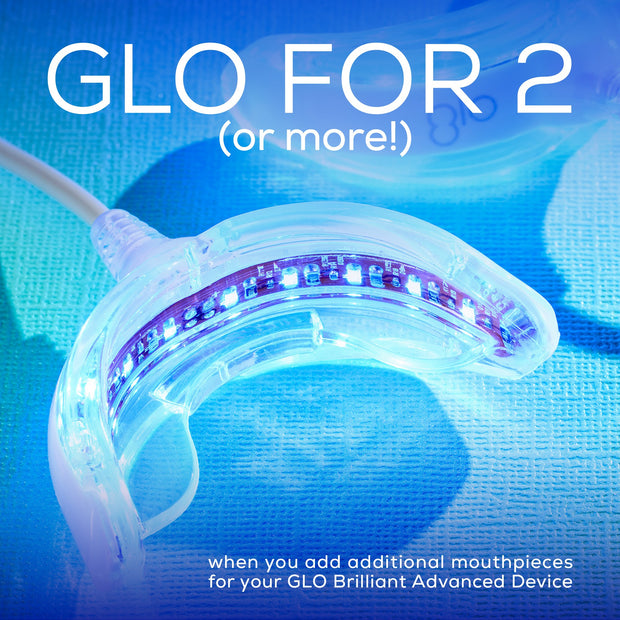 GLO Brilliant Advanced White Smile At Home Teeth Whitening Mouthpiece  with Illuminating Heat Technology